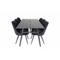 Sleek Extentiontable Black Brushed - 195*95, Velvet Deluxe Dining Chair - Black / Black_6