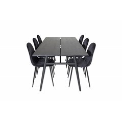 Sleek Extentiontable Black Brushed - 195*95, Polar Dining Chair - Black legs / Black Velvet (ersätter 19902-888)_6