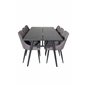 Sleek jatkettava musta harjattu - 195 * 95, ruokapöydän tuoli - tummanharmaa / Pla