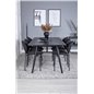 Sleek Extentiontable Black Brushed - 195*95, Vault Dining Chair - Black Legs - Black Fabric_6