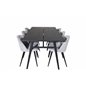 Sleek Extentiontable Black Brushed - 195*95, Velvet Dining Chair Corduroy - Light Grey / Black_6