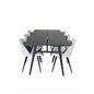 Sleek Extentiontable Black Brushed - 195*95, Velvet Dining Chair Corduroy - Light Grey / Black_6