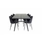 Sleek Extentiontable Black Brushed - 195*95, Wrinkles Dining Chair - Black Legs - Black Velvet_6