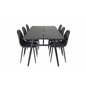 Sleek Extentiontable Black Brushed - 195*95, Polar Dining Chair - Black / Black_6