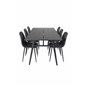 Sleek Extentiontable Black Brushed - 195*95, Polar Dining Chair - Black / Black_6