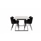 Estelle Dining Table 140*90 - White / Black, Velvet Dining Chair - Black / Black_4