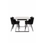 Estelle Dining Table 140*90 - White / Black, Velvet Dining Chair - Black / Black_4