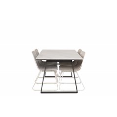 Estelle Dining Table 140*90 - White / Black, Cirebon Dining Chair - White Wash_4