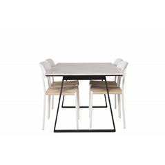 Estelle Dining Table 140*90 - White / Black, Polly Dining Chair - Nature / White_4