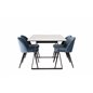 Estelle Dining Table 140*90 - White / Black, Velvet Dining Chair - Blue / Black_4