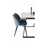 Estelle Dining Table 140*90 - White / Black, Velvet Dining Chair - Blue / Black_4