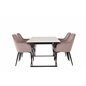 Estelle Dining Table 140*90 - White / Black, Comfort Dining Chair - Pink / Black_4