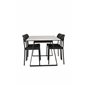 Estelle Dining Table 140*90 - White / Black, Polly Dining Chair - Black / Black_4