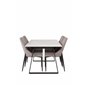 Estelle Dining Table 140*90 - White / Black, Leone 2,0 Dining Chair - Grey / Black_4