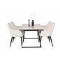 Estelle Dining Table 140*90 - White / Black, Comfort Dining Chair - Beige / Black_4