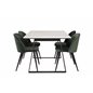 Estelle Dining Table 140*90 - White / Black, Velvet Dining Chair - Green / Black_4