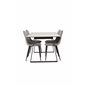 Estelle Dining Table 140*90 - White / Black, Polar Dining Chair - Black legs / Light Grey Velvet (ersätter 19902-885)_4