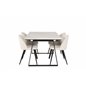 Estelle Dining Table 140*90 - White / Black, Velvet Dining Chair Corduroy - Beige / Black_4