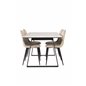 Estelle Dining Table 140*90 - White / Black, Polar Dining Chair- Black legs / Beige Velvet (ersätter 19902-880)_4