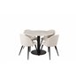Estelle Round Dining Table ø106 H75 - White / Black, Velvet Dining Chair Corduroy - Beige / Black_4