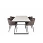 Estelle Dining Table 200*90*H76 - White / Black, Limhamn - Chair - Grey Velvet_4