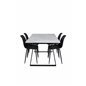 Estelle Dining Table 140*90 - White / Black, Polar Plastic Dining Chair - Black Legs / Black Plastic_4