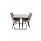 Estelle Dining Table 140*90 - White / Black, Leone Dining Chair - Pink / Black_4