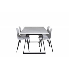 Estelle Dining Table 140*90 - White / Black, Arctic Dining Chair - Black Legs - White Plastic_4