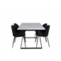 Estelle Dining Table 140*90 - White / Black, Wrinkles Dining Chair - Black Legs - Black  Velvet_4