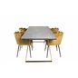 Estelle Dining Table 200*90*H76 - Grey / Brass, Limhamn - Chair - Gold Velvet_4