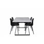 Estelle Dining Table 140*90 - White / Black, Arctic Dining Chair - Black Legs - Black Plastic_4