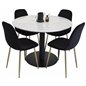 Estelle Round Dining Table ø106 H75 - White / Black, Polar Dining Chair - Black / Brass_4