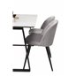 Estelle Dining Table 140*90 - White / Black, Velvet Dining Chair - Light Grey / Black_4