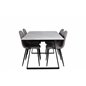 Estelle Dining Table 140*90 - White / Black, Polar Dining Chair - Grey / Black_4