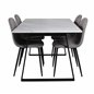 Estelle Dining Table 140*90 - White / Black, Polar Dining Chair - Grey / Black_4