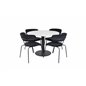 Estelle Round Dining Table ø106 H75 - White / Black, Arrow armchair - Black Legs - Black Velvet_4