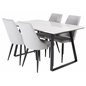 Estelle Dining Table 140*90 - White / Black, Leone Dining Chair - Grey / Black_4