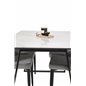 Estelle Dining Table 140*90 - White / Black, Leone Dining Chair - Grey / Black_4