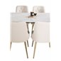 Estelle Dining Table 140*90 - White / Black, Velvet Deluxe Dining Chair - Beige / Brass_4