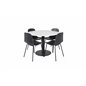 Estelle Round Dining Table ø106 H75 - White / Black, Arctic Dining Chair - Black Legs - Black Plastic_4