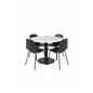 Estelle Round Dining Table ø106 H75 - White / Black, Arctic Dining Chair - Black Legs - Black Plastic_4