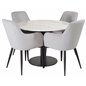 Estelle Round Dining Table ø106 H75 - White / Black, Comfort Dining Chair - Grey / Black _4