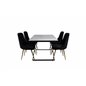 Estelle Dining Table 140*90 - White / Black, Velvet Deluxe Dining Chair - Black / Brass_4