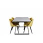 Estelle Dining Table 140*90 - White / Black, Velvet Dining Chair - Yellow / Black_4