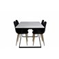 Estelle Dining Table 140*90 - White / Black, Polar Dining Chair - Black / Brass_4