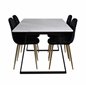 Estelle Dining Table 140*90 - White / Black, Polar Dining Chair - Black / Brass_4