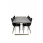 Estelle Dining Table 200*90*H76 - Grey / Brass, Polar Dining Chair - Black legs / Black Velvet (ersätter 19902-888)_6