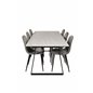 Estelle Dining Table 200*90*H76 - White / Black, Polar Dining Chair - Black legs / Light Grey Velvet (ersätter 19902-885)_6