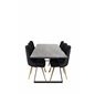 Estelle Dining Table 200*90*H76 - Black / Black, Velvet Deluxe Dining Chair - Black / Brass_6