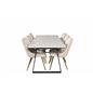 Estelle Dining Table 200*90*H76 - White / Black, Velvet Deluxe Dining Chair - Beige / Brass_6